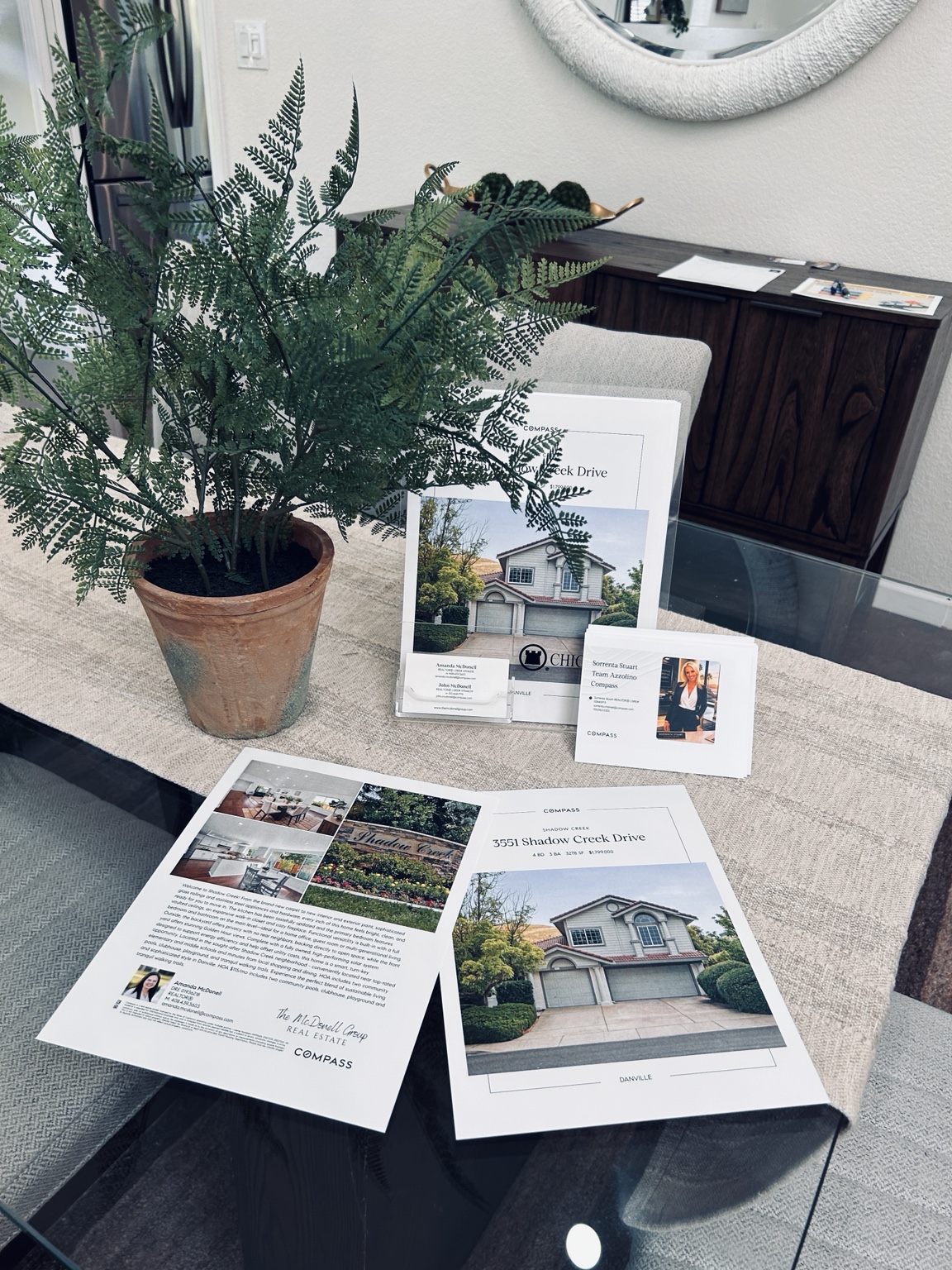 Sorrenta Chantel's Compass real estate materials prepared for an East Bay open house